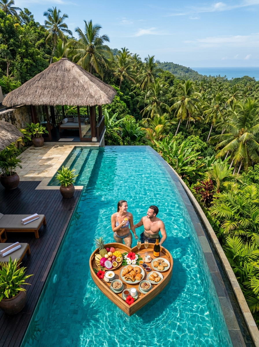 Sri Lanka Luxury Honeymoon Pool Villa with Floating Breakfast